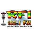 Logo for RFI 102.1 FM